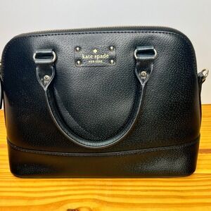 Kate Spade New York Black Dome Satchel Crossbody Handbag Designer Purse